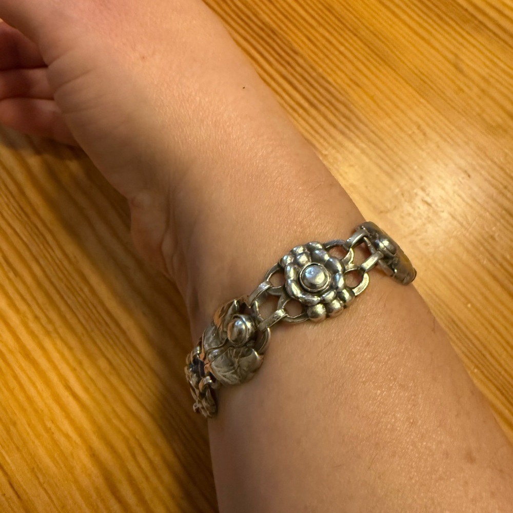 Vintage Georg Jensen bracelet, sterling silver, selling AS-IS, some damage.
